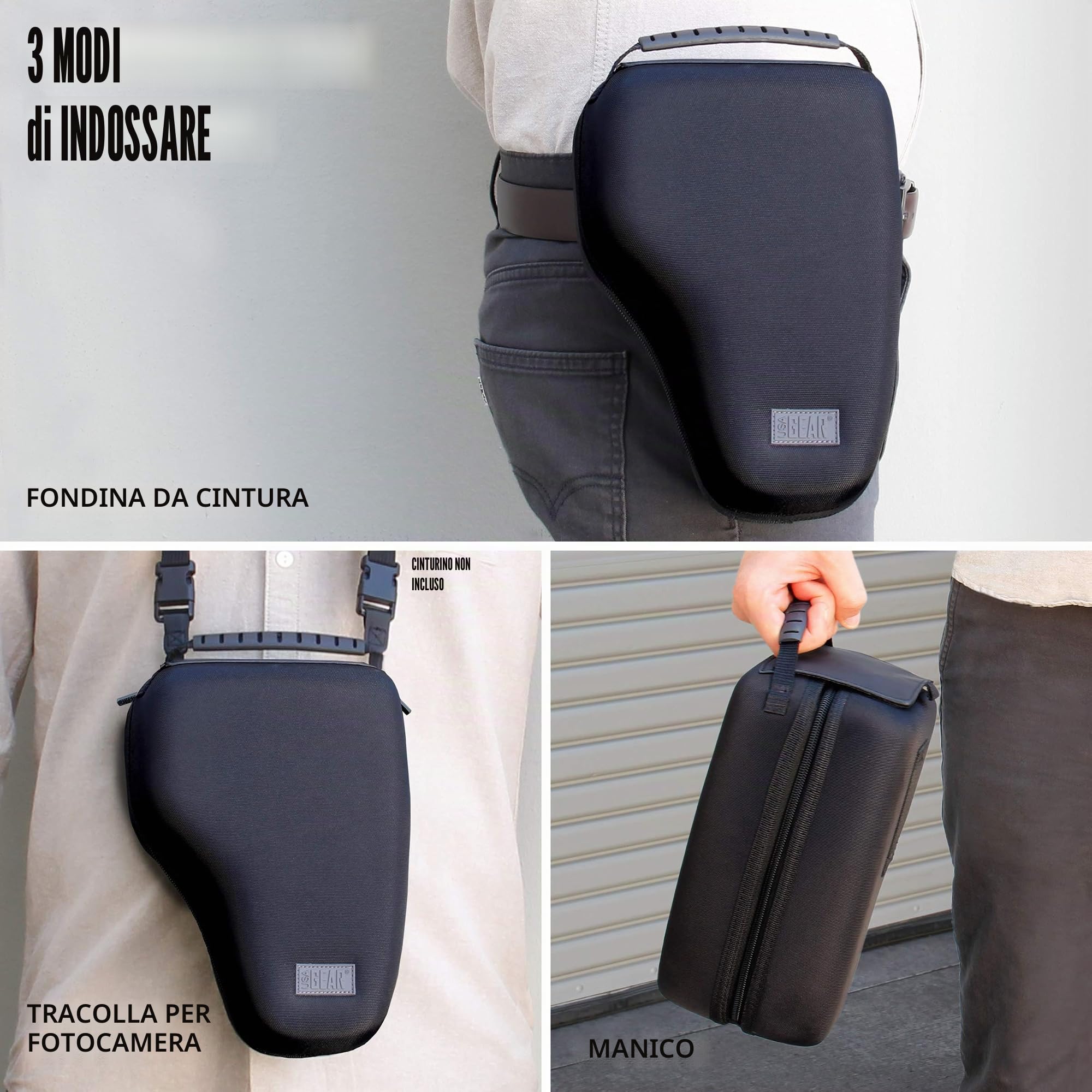 USA Gear Custodia rigida per fotocamera DSLR ad accesso rapido e obiettivo zoom con protezione in EVA modellata, interni imbottiti, passante per cintura e impugnatura rivestita in gomma