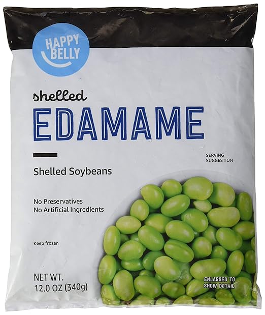 Amazon Brand Happy Belly Frozen Shelled Edamame, 12 ounce