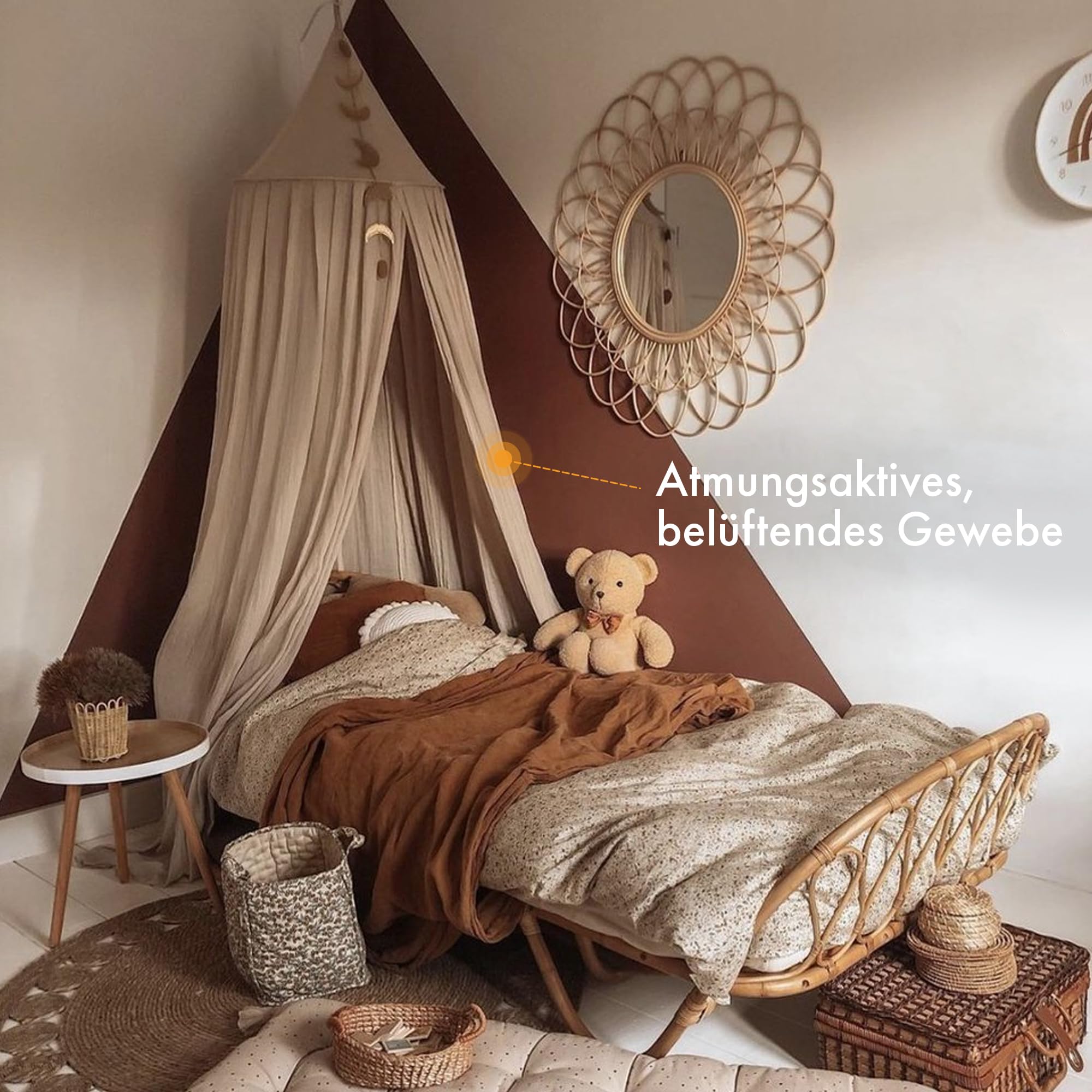 Deryan Moskitonetz Vintage 245cm – Betthimmel – insektenschutznetz Canopy