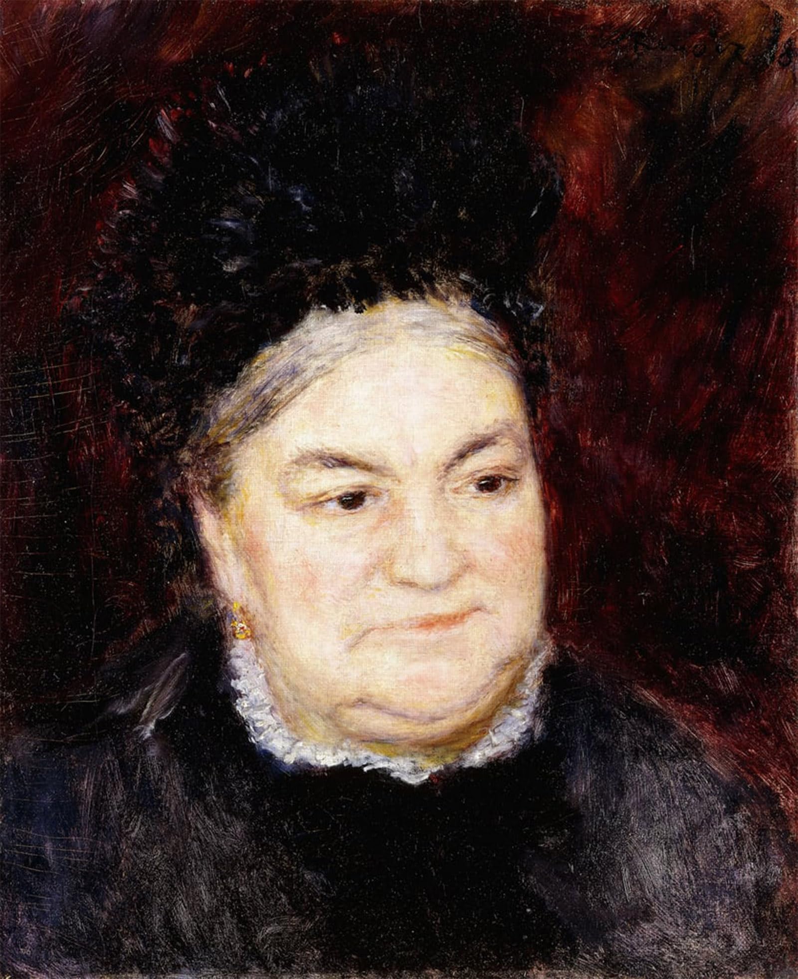 SERENDIPITP Retro Picture Poster Wall Art Pictures Painting Portrait of Old Woman by Pierre Auguste Renoir Wall Art Canvas Print for Wall Decor 60x90cm