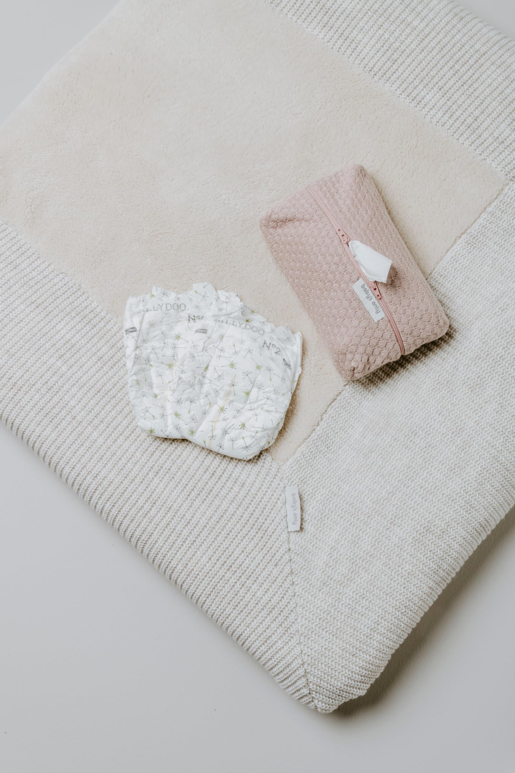 Baby's Only - Baby Wickelauflagenbezug 75x85 cm - Wickelauflage Hope - Strickbezug für Wickelunterlage - Bezug für Jungen und Mädchen - Dusty Grey