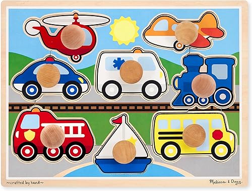 Miniatura 4 de Melissa & Doug Vehículos Jumbo Knob Rompecabezas de madera (8 piezas)