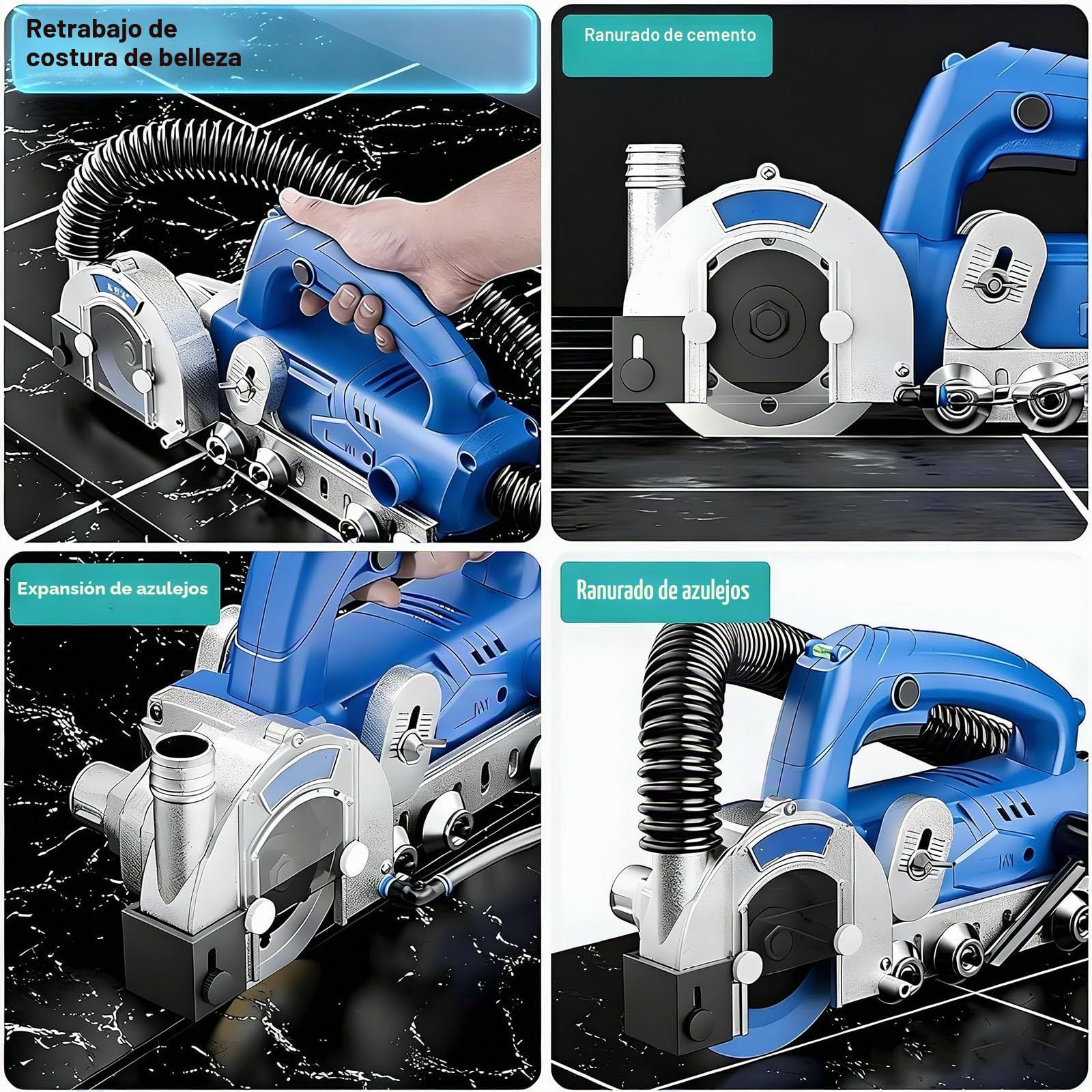 Herramienta eléctrica for Quitar lechada de 1200 W, máquina for Quitar lechada de Azulejos con 9000 RPM y Hoja de Diamante