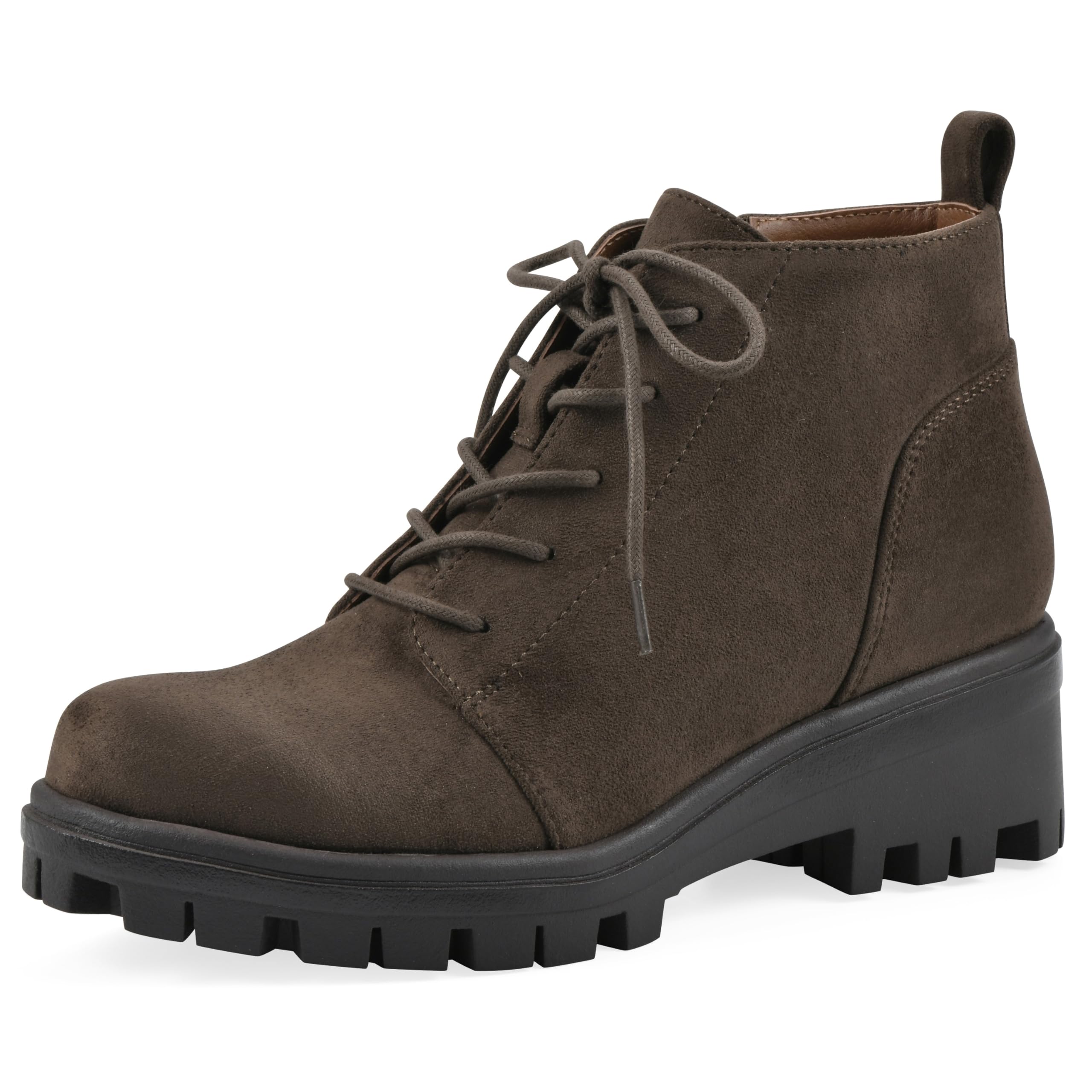White Mountain Womens Tariq Lug Sole Lace-Up Bootie