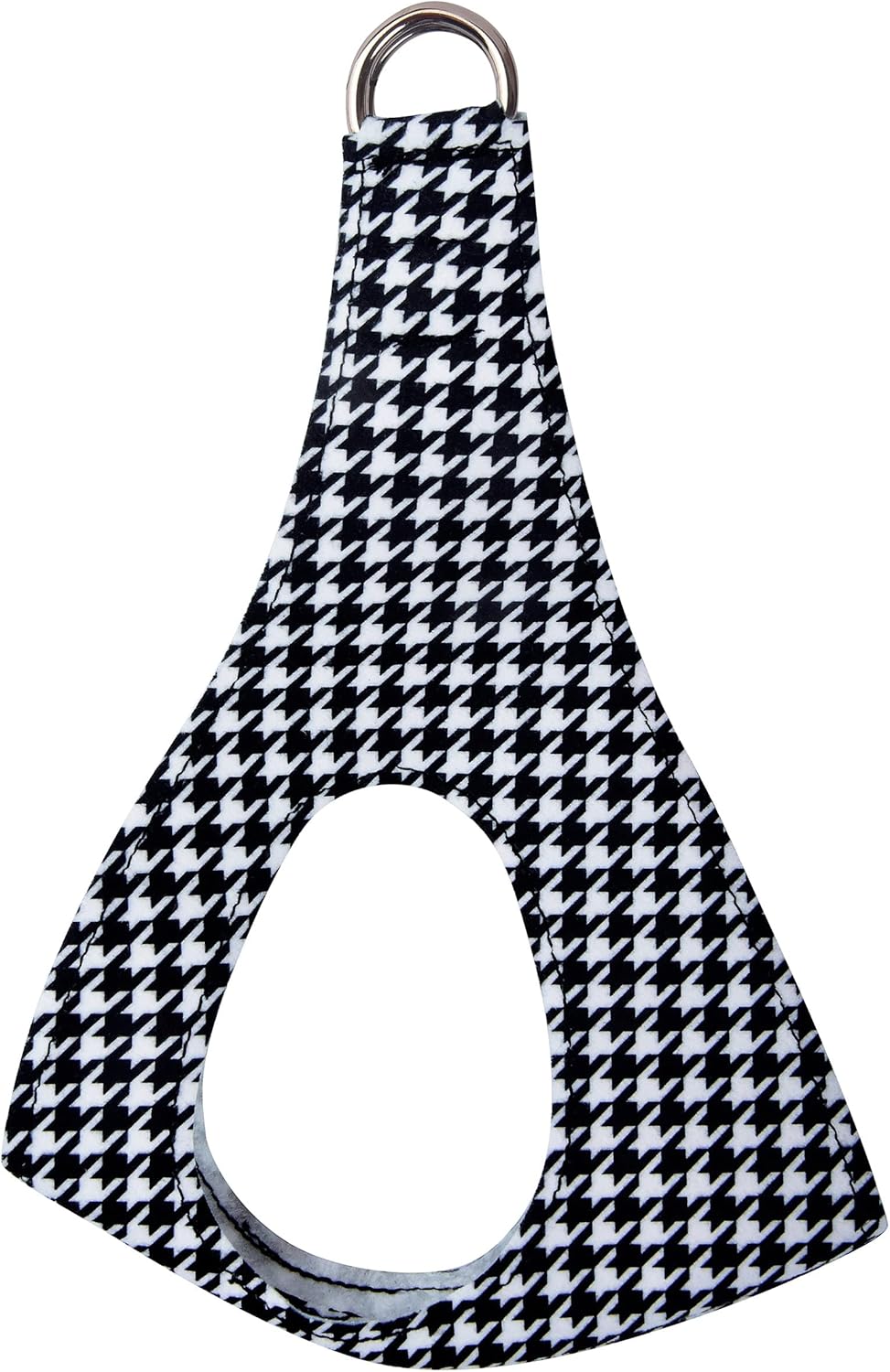 Susan Lanci Designs Premium Ultrasuede Plain Step-in Harness for Dogs, Black & White Houndstooth, X-Small/Small