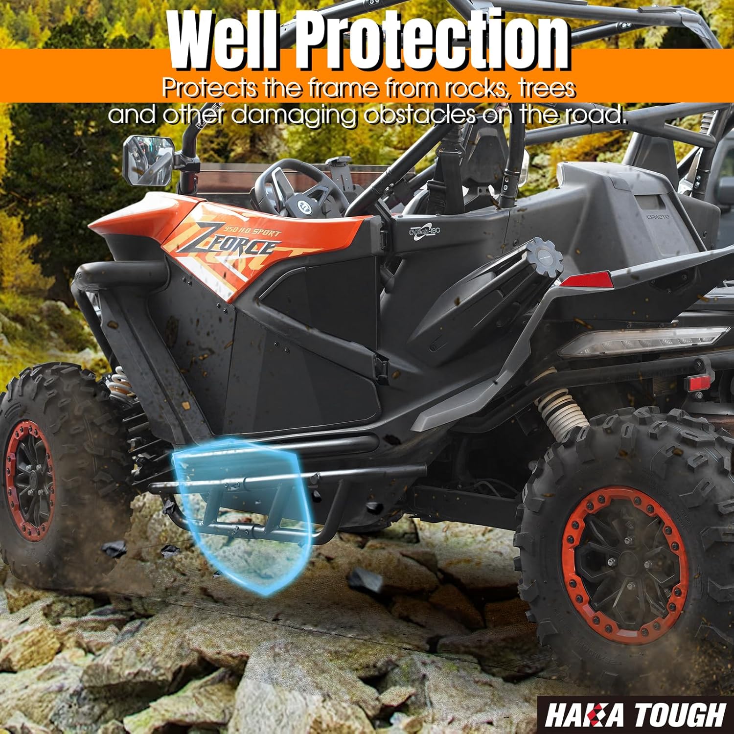 HAKA TOUGH Nerf Bars Rock Sliders for CFMOTO ZForce 950 2020-2024, Combined Side Bumper Protector Guard Side Step Tree Kicker for CFMOTO ZForce 950 HO EX Sport Accessories 20-24