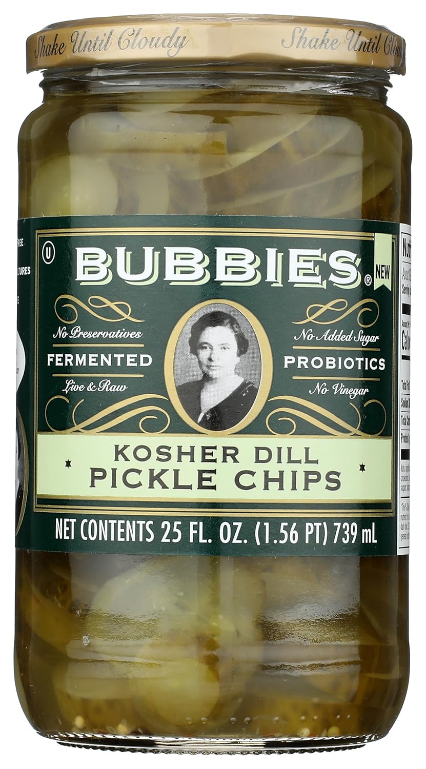 Bubbies of SF Kosher Dill Pickle Chips, 25 oz - Crunchy Authentic Deli-Style Pickles