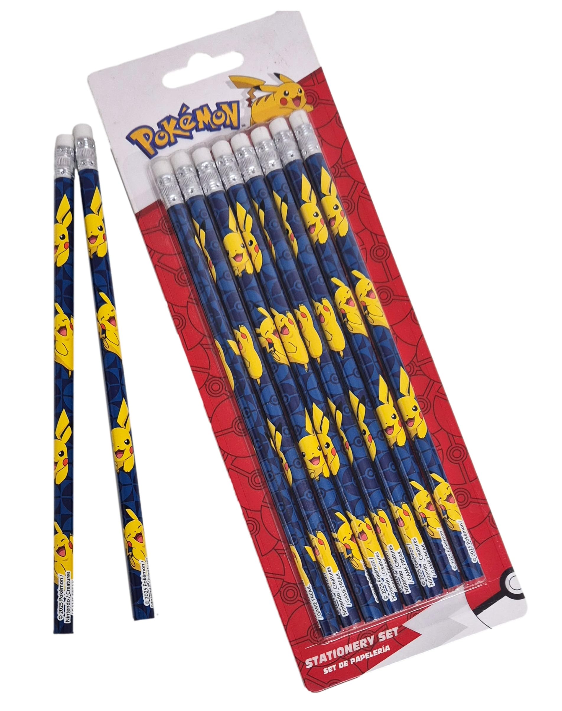 Pokémon Set di articoli di cancelleria per bambini 8 pezzi Pikachu