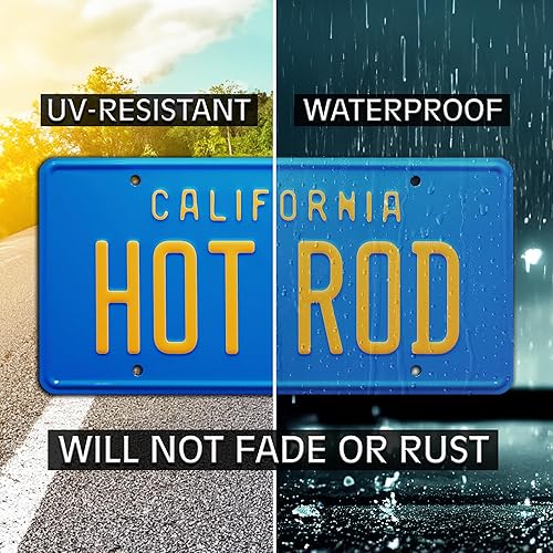 Miniatura 4 de California Vintage | HOT Rod | Placa de matrícula estampada de metal