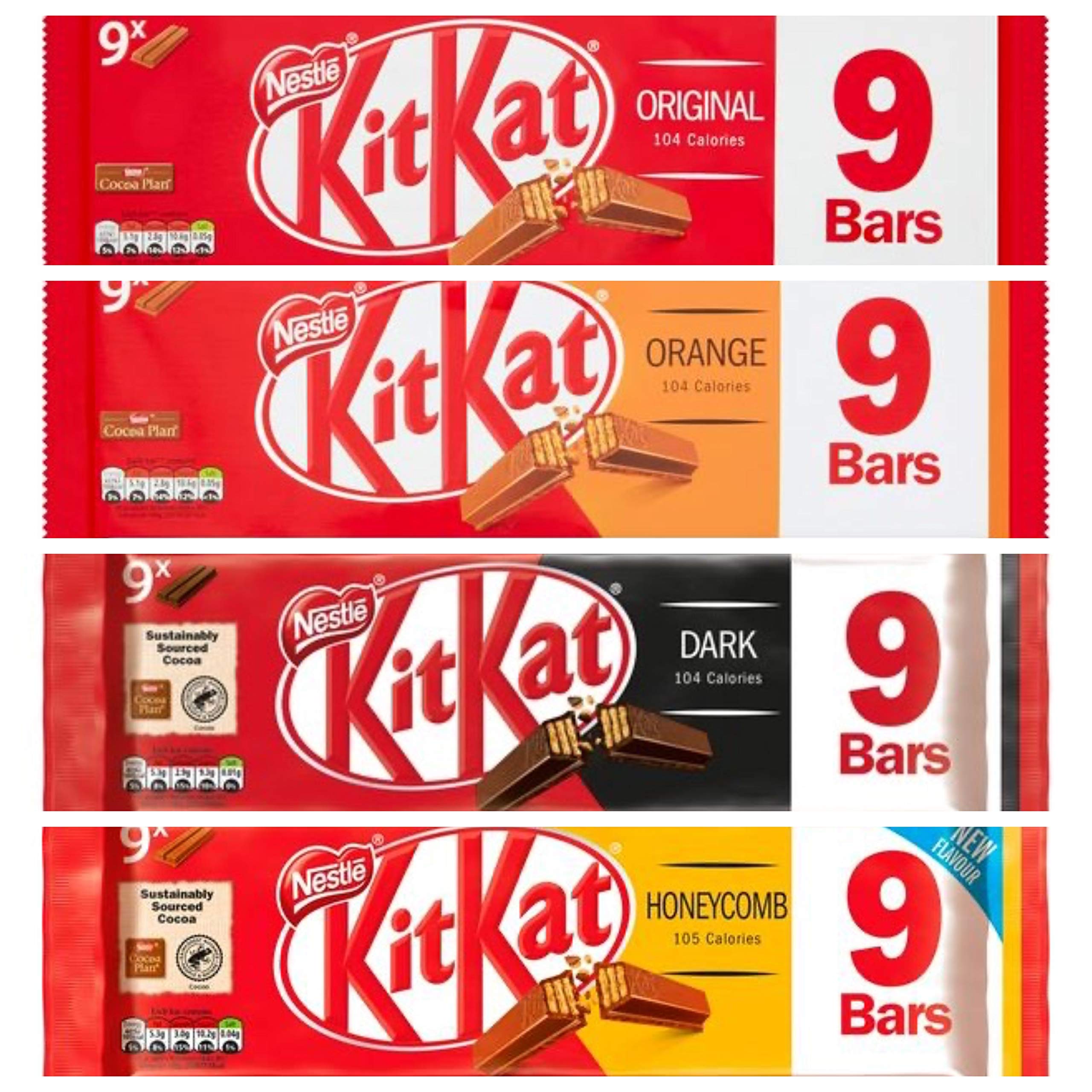 Buy Kit Kat 2 Finger Mixed Set 4 x 9 Bars (36 Bars) of Original