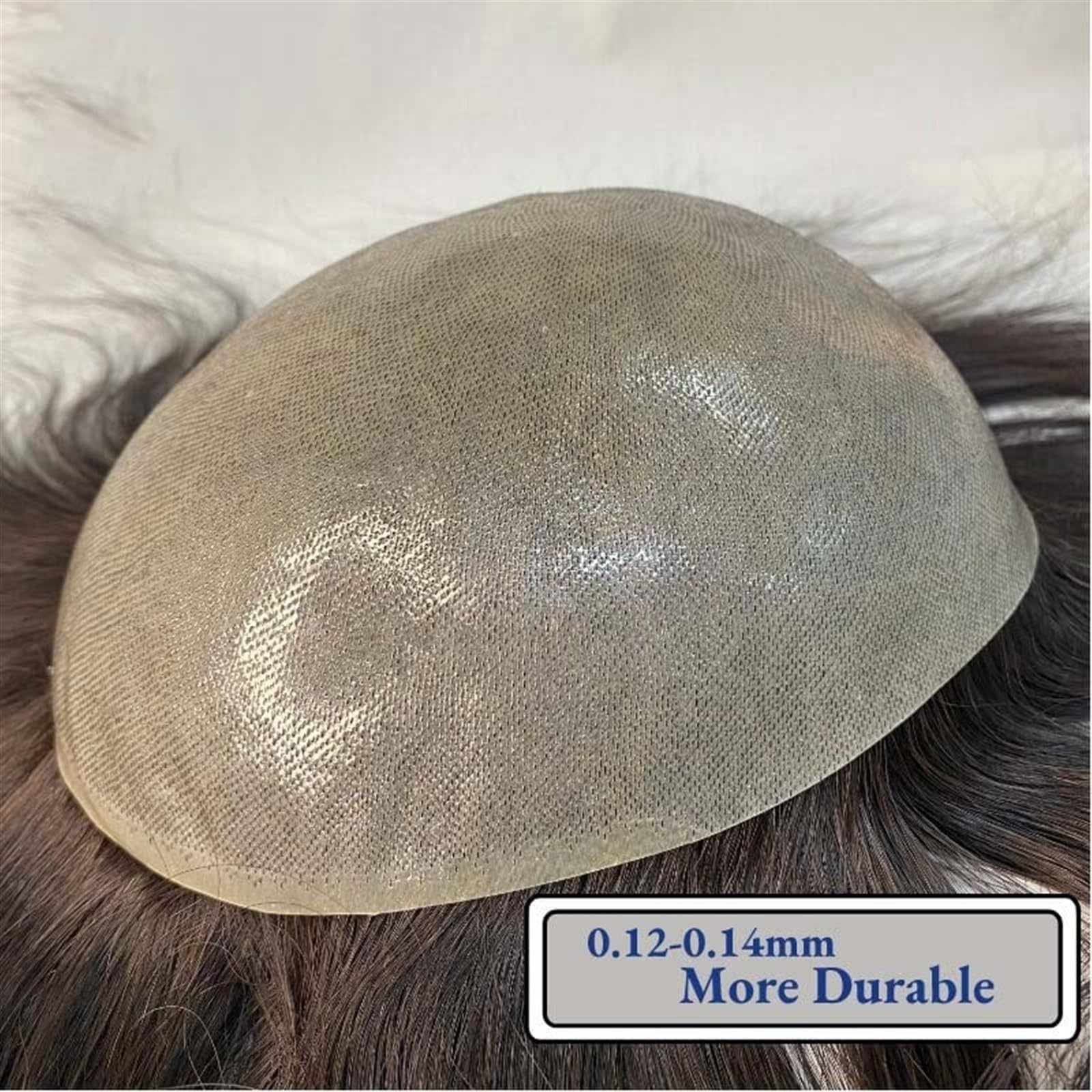 Parrucche Divertenti Toupee da Uomo, Sistema di Sostituzione dei Capelli Veri da 6 ", Pelle Sottile 0,12-0,14 mm Base PU Capelli Maschili durevoli Parrucca da Uomo(7x10)
