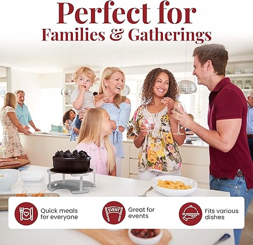 Miniatura 4 de DoubleWave Apilador de platos de microondas de dos niveles neutro, apilador de platos con calefacción por microondas para una eficiencia de cocción