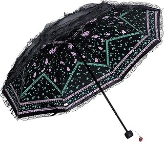 Lace Parasol Travel Sun Rain Umbrella Gothic Lolita Umbrella UV Sun Protection Vintage Foldable for Women Cosplay Photoshoot Props Party Decoration