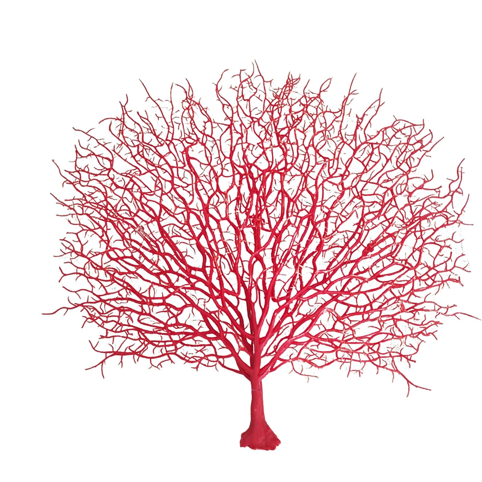 Scdoa Red Plastic Branch Coral Branch，Coral Branch Plant Plastic ，Artificial Coral Branches，Artificial Tree Branch Coral ，White Simulation Dead Tree Branch(Red)