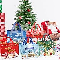 Vista 6 de PARSUP Bolsas de regalo de Navidad, bolsas de Navidad con asas, bolsas de regalo de Navidad, bolsas de Navidad multifuncionales no tejidas
