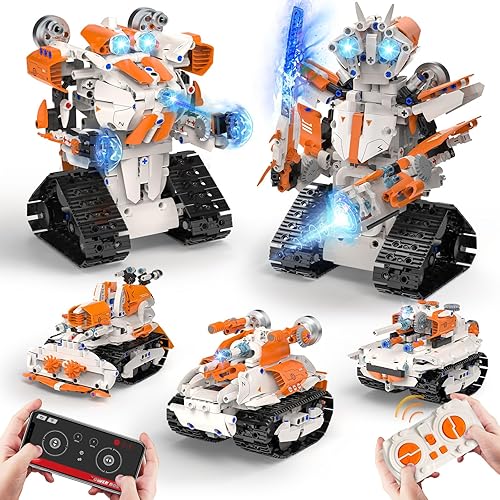 5in1 STEM Robot Building Toys for Kids, Remote & APP