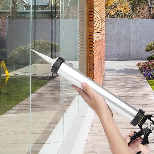 Miniatura 9 de Pistola de calafateo con cartucho de aluminio, 20.3 fl oz/20 oz sellador de salchichas con cartucho de aluminio, cartucho de accionamiento manual,