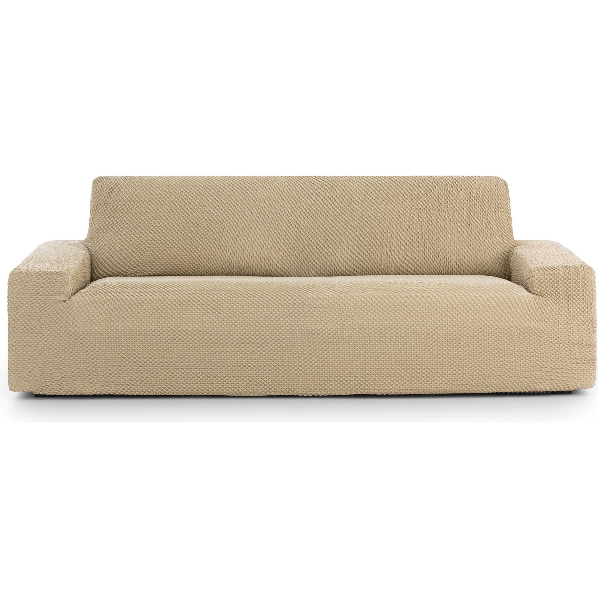 Housse de canapé 3 places universelle beige idéale pour les familles avec animaux