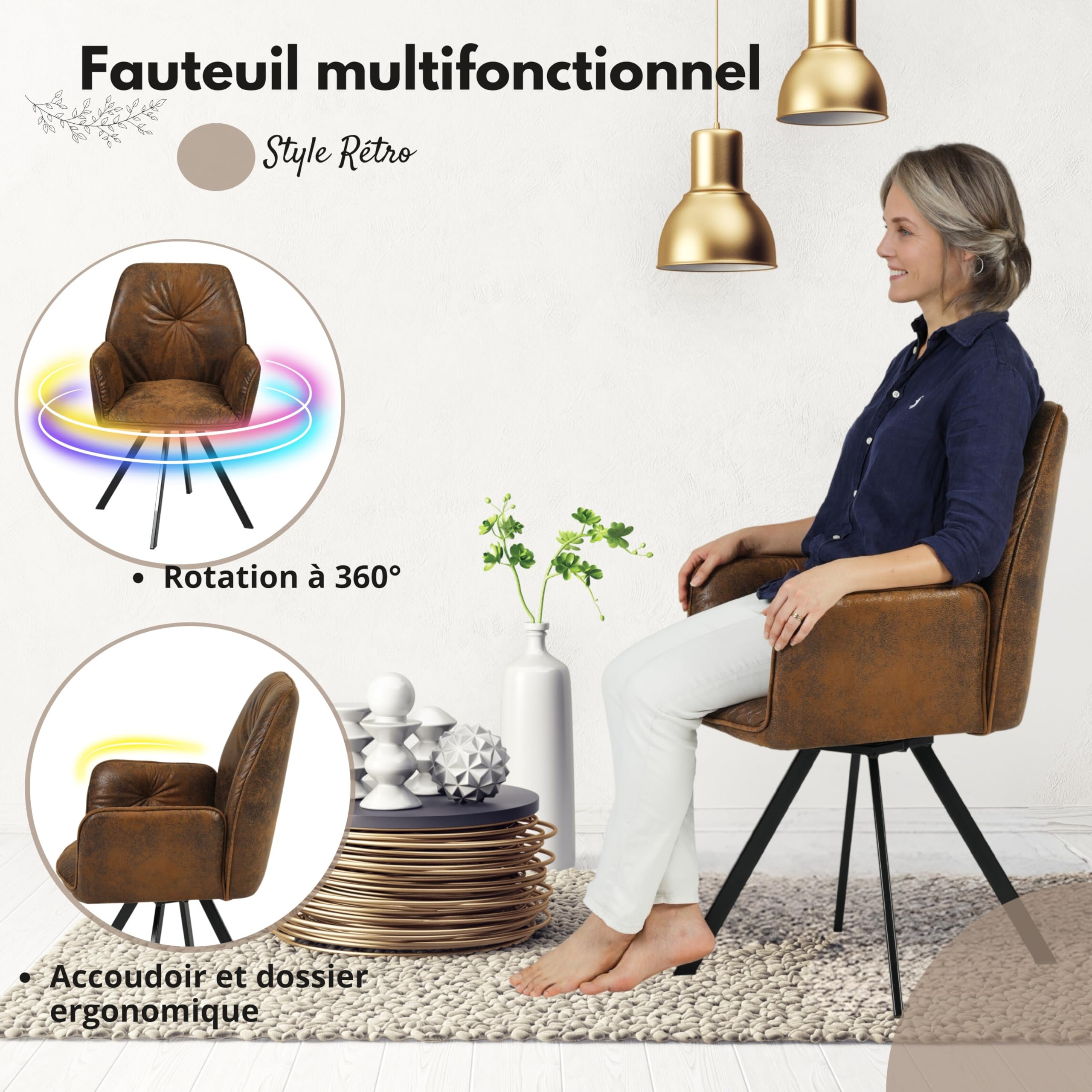 MEUBLE COSY Set van 2 scandinavische eetkamerstoelen