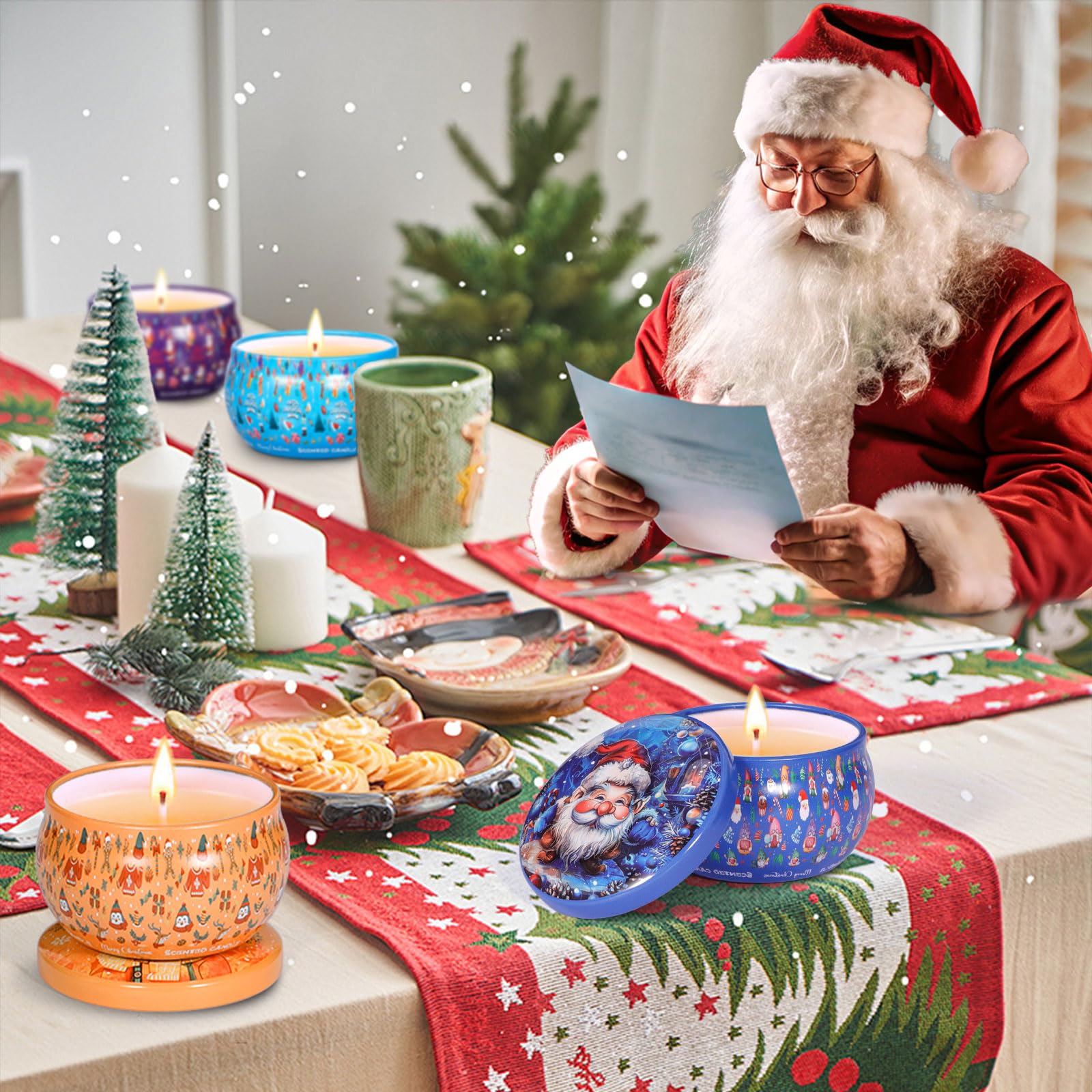 Set di 16 Candele Profumate Natalizie - Regalo, Bomboniere, Offerta per Natale, Compleanno e Decorazioni