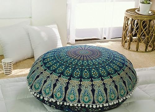 Popular Handicrafts Kp834 Large Hippie Mandala Floor Pillow Cover -