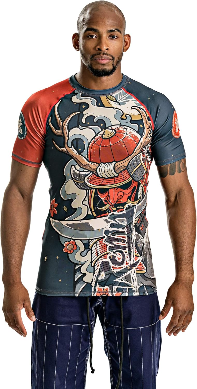 Ronin Rash Guard – Short Sleeve - Jiu Jitsu MMA BJJ - Oni Bushi Samurai Demon – Quality & Durability