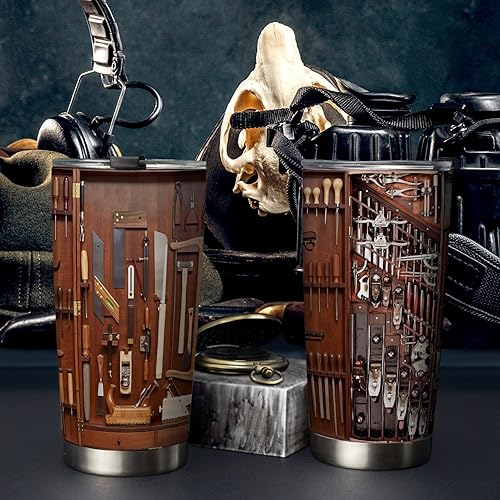 Miniatura 2 de 64HYDRO Juego de herramientas de carpintero, caja de herramientas de carpintero, vaso de café para hombres, mujeres, acero inoxidable de doble pared