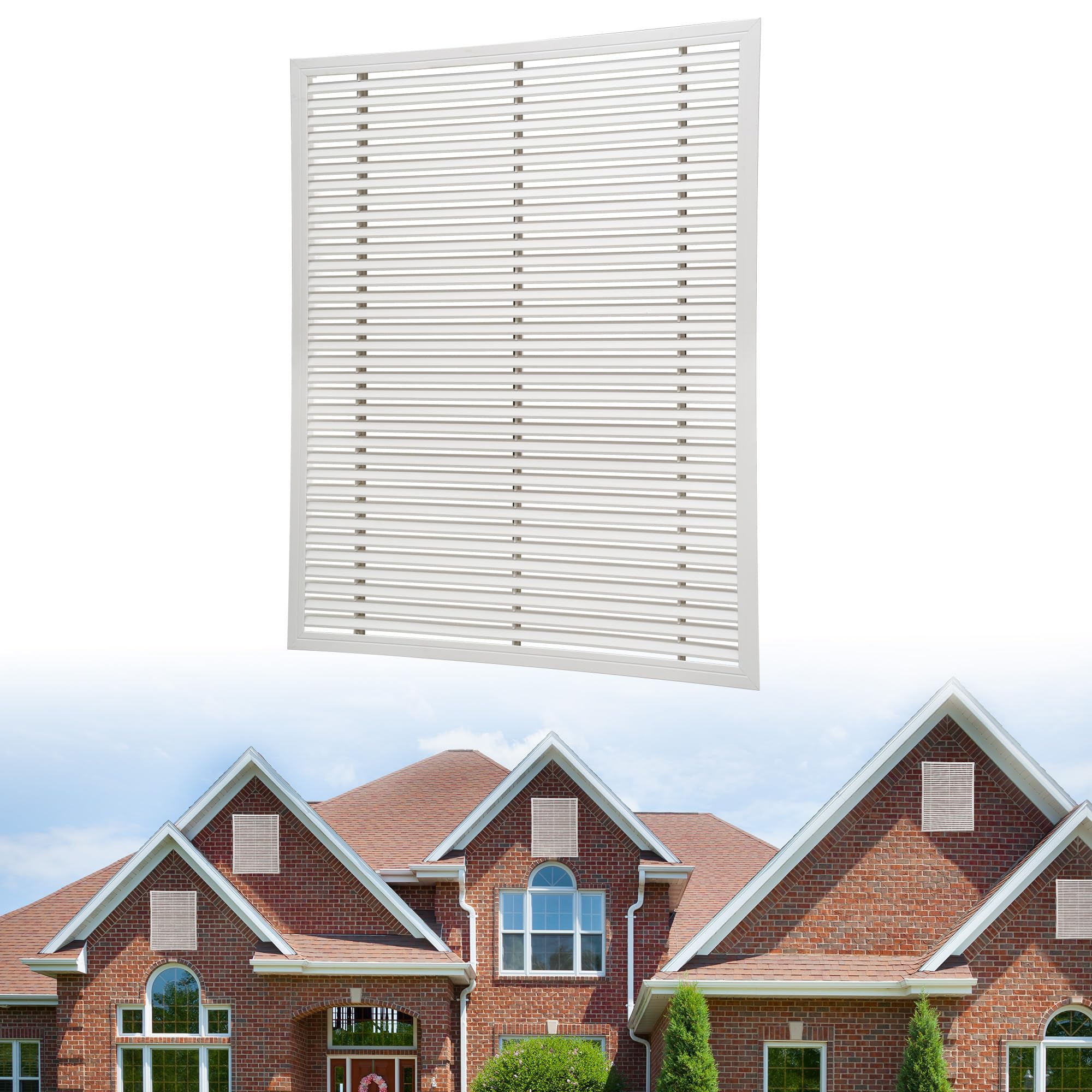 24 x 30 Inch Gable Vent, Decorative Air Return Vent Cover for House, Crawl Space, Garage, Walls Shed