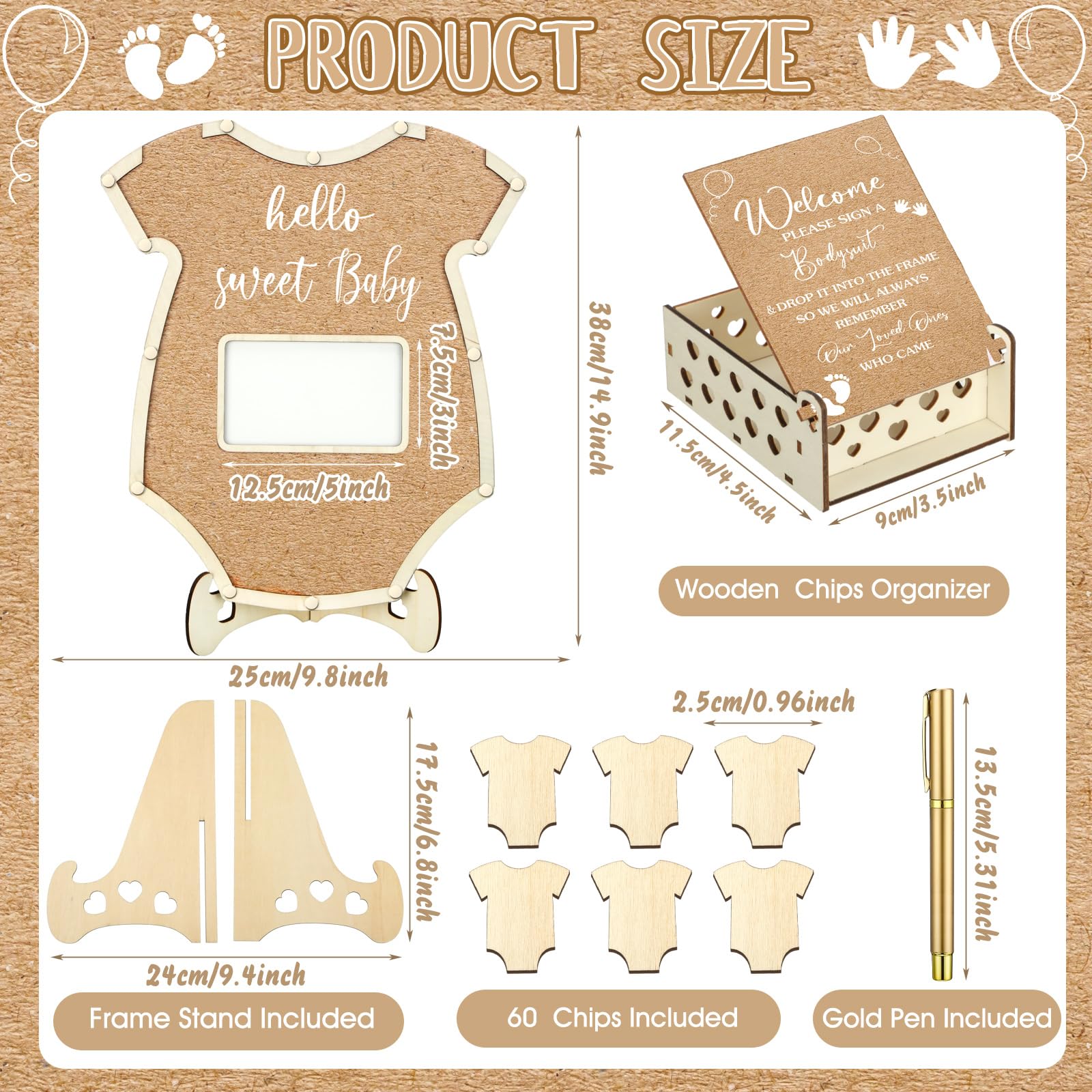 Alternativa al libro degli ospiti per baby shower con luna e stelle