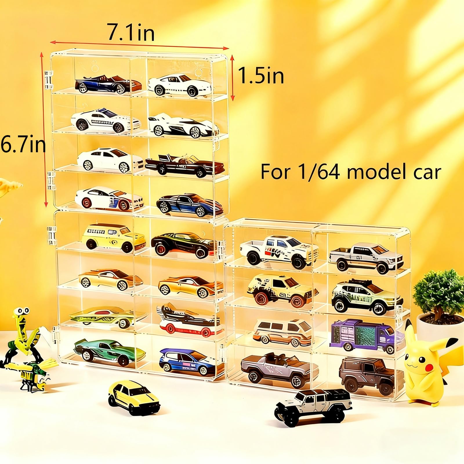 5PCS Diecast Hot Wheels & Matchbox Display Case