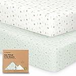 KeaBabies 2-Pack Baby Crib Sheets for Boys, Girls - 52x28 Viscose Derived from Bamboo Toddler Bed Sheets Neutral, Fitted Crib Mattress Cover for Standard Baby Bedding, Soft & Cozy (Tropic Oasis)