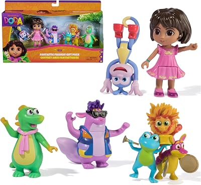 Dora Fantastische Freunde Geschenkset – Set mit Vier Figuren ca. 9 cm und kleinem Musikband-Trio zur beliebten TV-Serie für Vorschulkinder, für fantasievolles Spielen für Kinder ab 3 Jahren