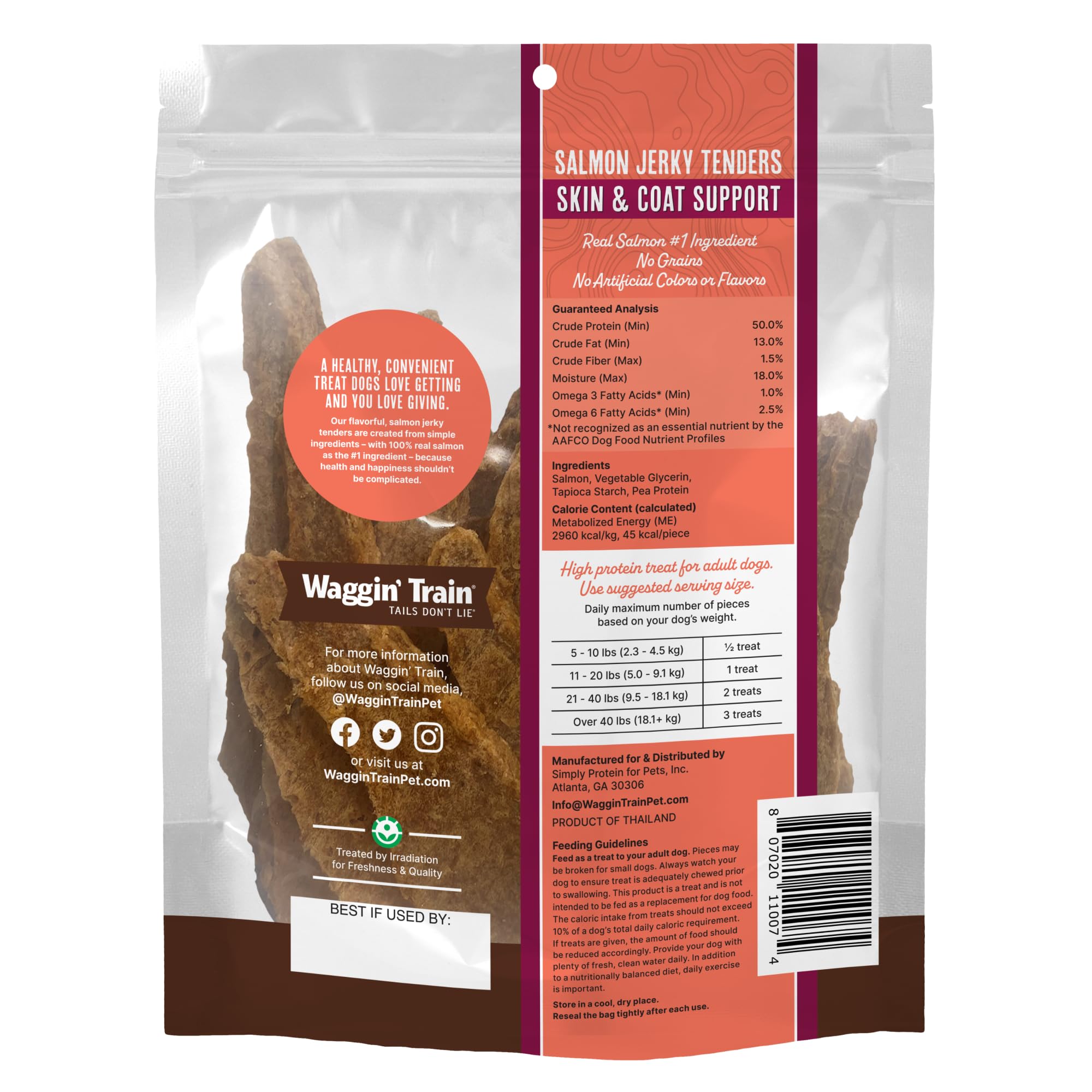 Waggin' Train Salmone Jerky Tenders per il sostegno della pelle e del pelo per cani, 340 ml, senza cereali, ricca di proteine