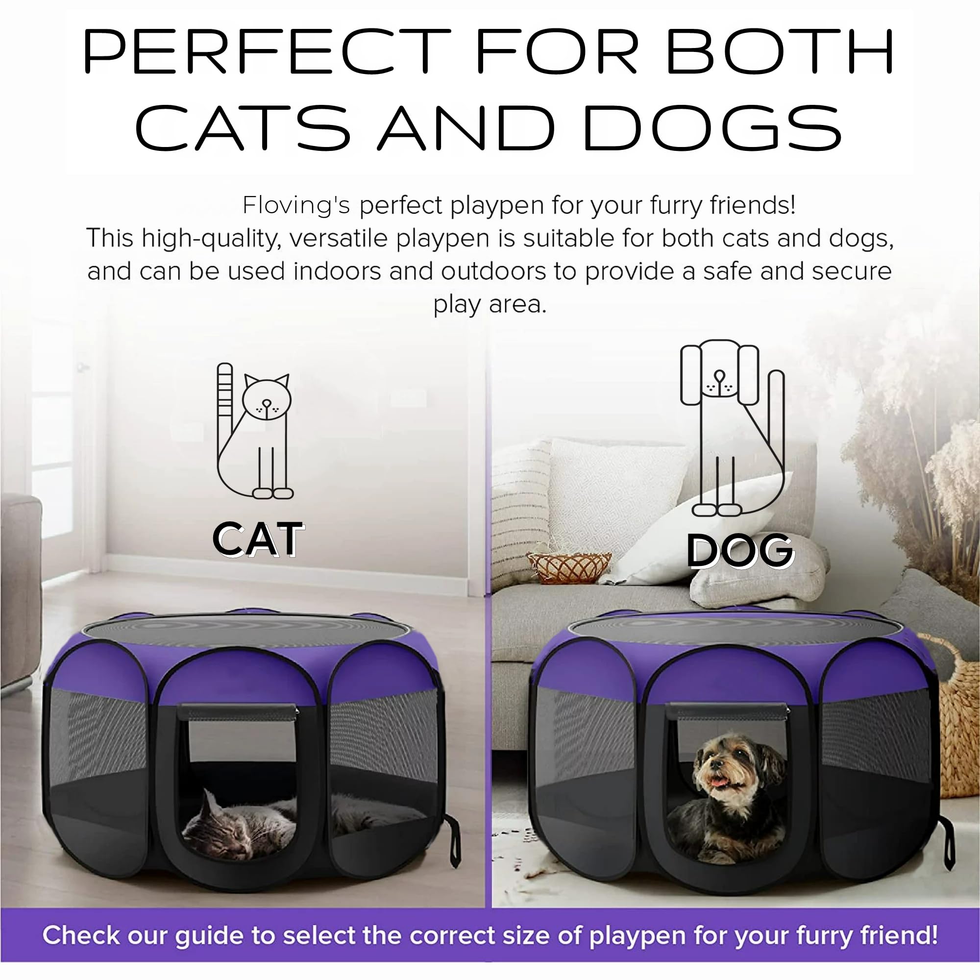 Parc Portable Pliable pour Animaux de Compagnie, Cage pour Chat, pour intérieur et extérieur, Tente pour Animaux de Compagnie et Chiot (Rose, L)