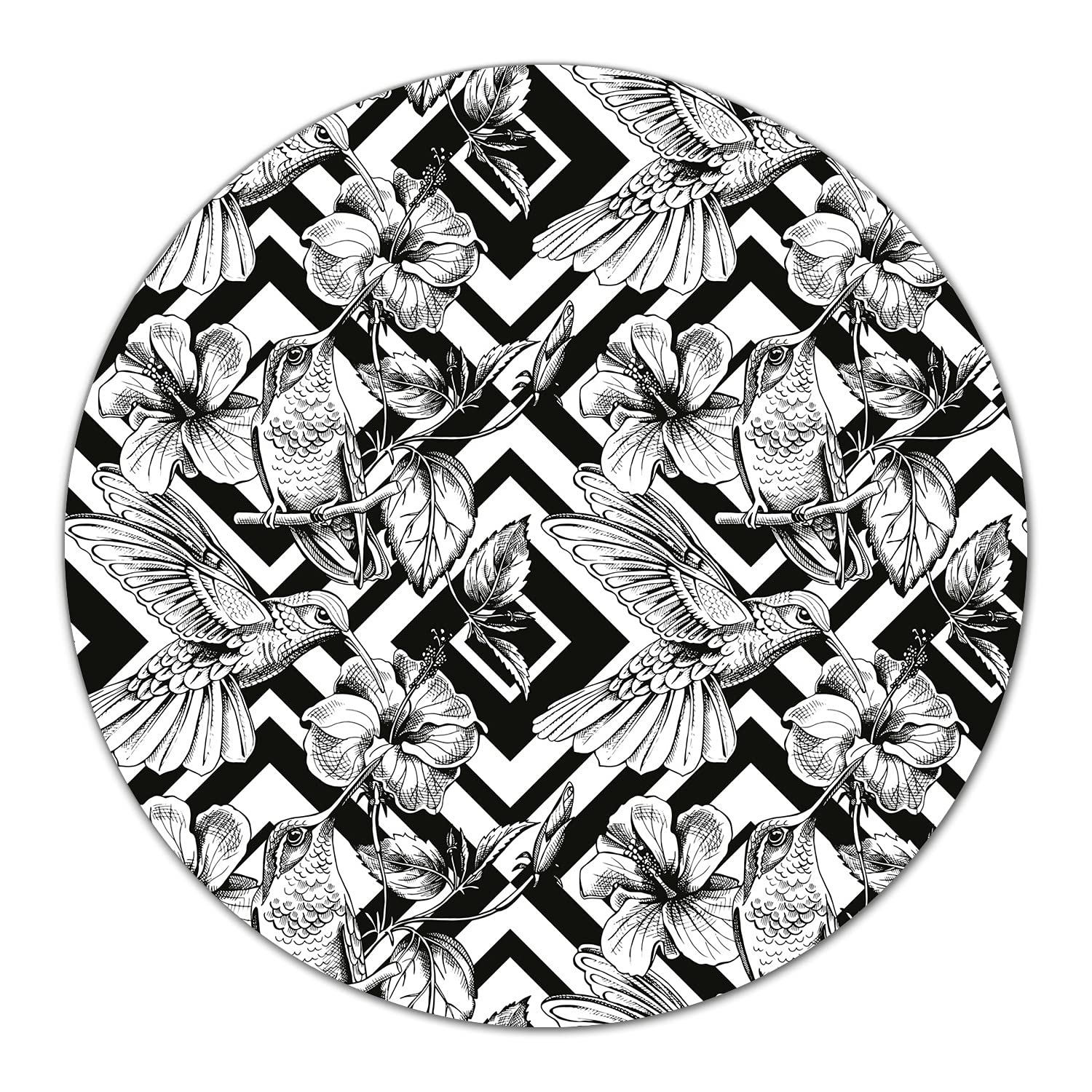 Coloray Glas Schneidebrett 40cm Herdabdeckplatte Servieren von Speisen Spritzschutz Glasabdeckplatte Gehärtetes Glas Induktionsherdabdeckung - Hummingbirds Black.