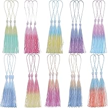 Giantree Multicolor Tassel Pendant Tassel 30pcs Bookmark Tassels Silky Soft Tassels with 5.5" Bows Small Tassel for Bookmarks Crafts Key Chain Jewelry