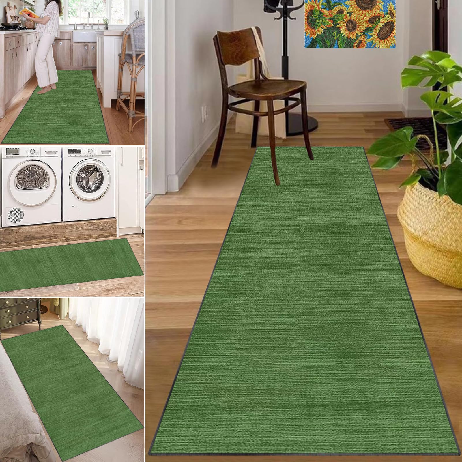 Tapis de couloir antidérapant contre la saleté de la cuisine et de l'entrée lavable