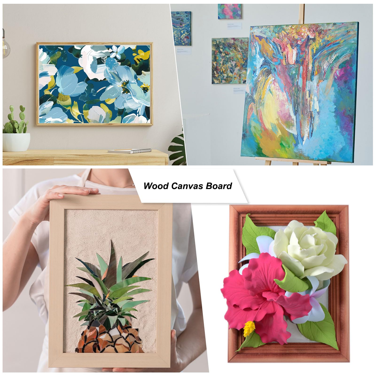Amazon.com: PATIKIL 12 x 10 Inch Wood Panel Board, 4 Pack