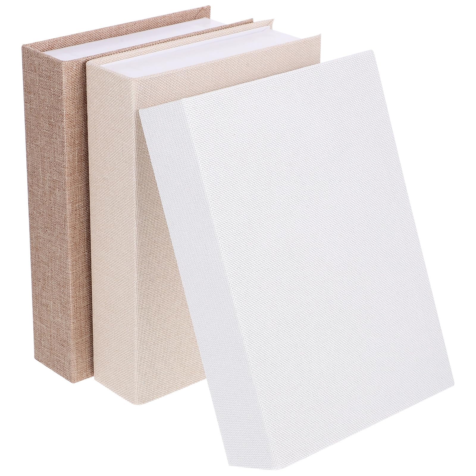 Boîte à Livres de Rangement en Lin Solution Gain de Place Cachée pour Salon et Bureau Épuré