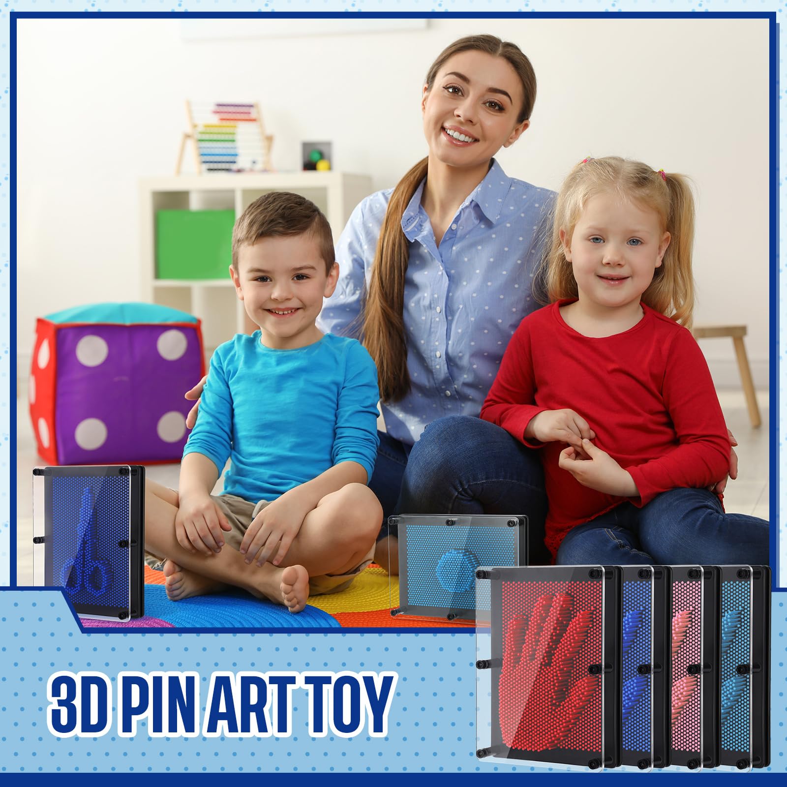 Amazon | Jenaai 4個パック 3Dピンアートボード 感覚 L 6 x 8