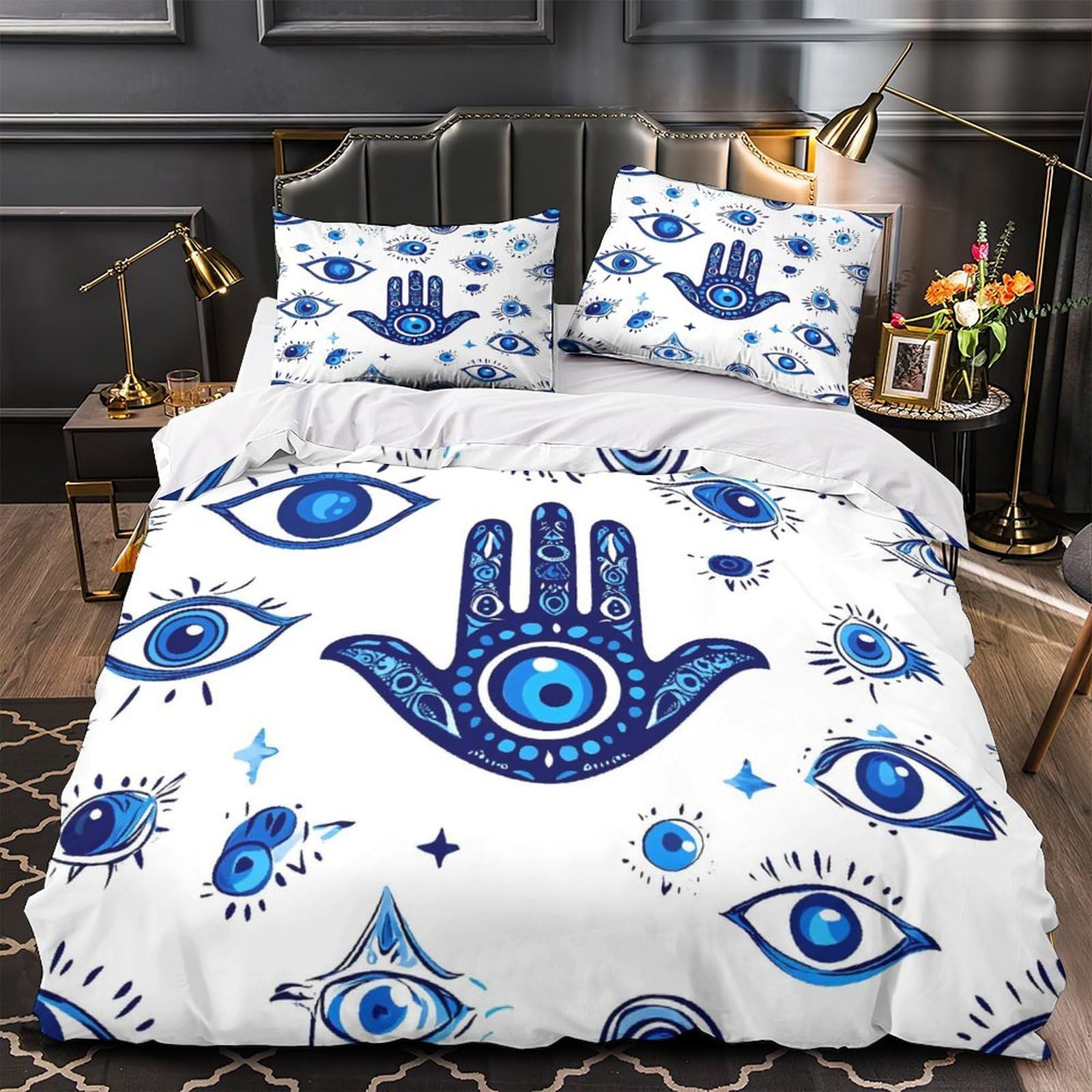 Parure de lit panthère noire 200x200 housse de couette 3d