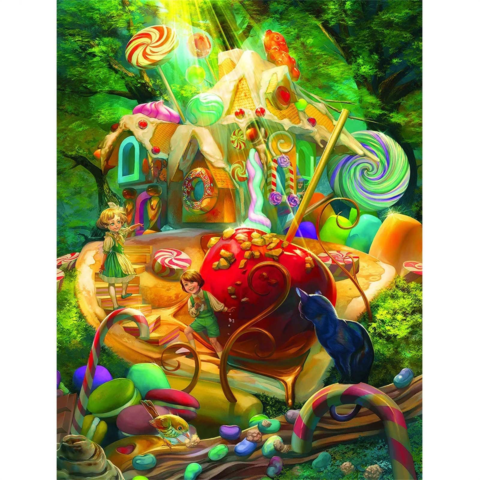 Malowanie według liczb, fantazyjny dom z kreskówek, "zrób to sam", ręcznie malowany obraz olejny, zestaw dla dorosłych i dzieci, z pędzlami, pigment akrylowy, rysunek, malowanie według numerów, do