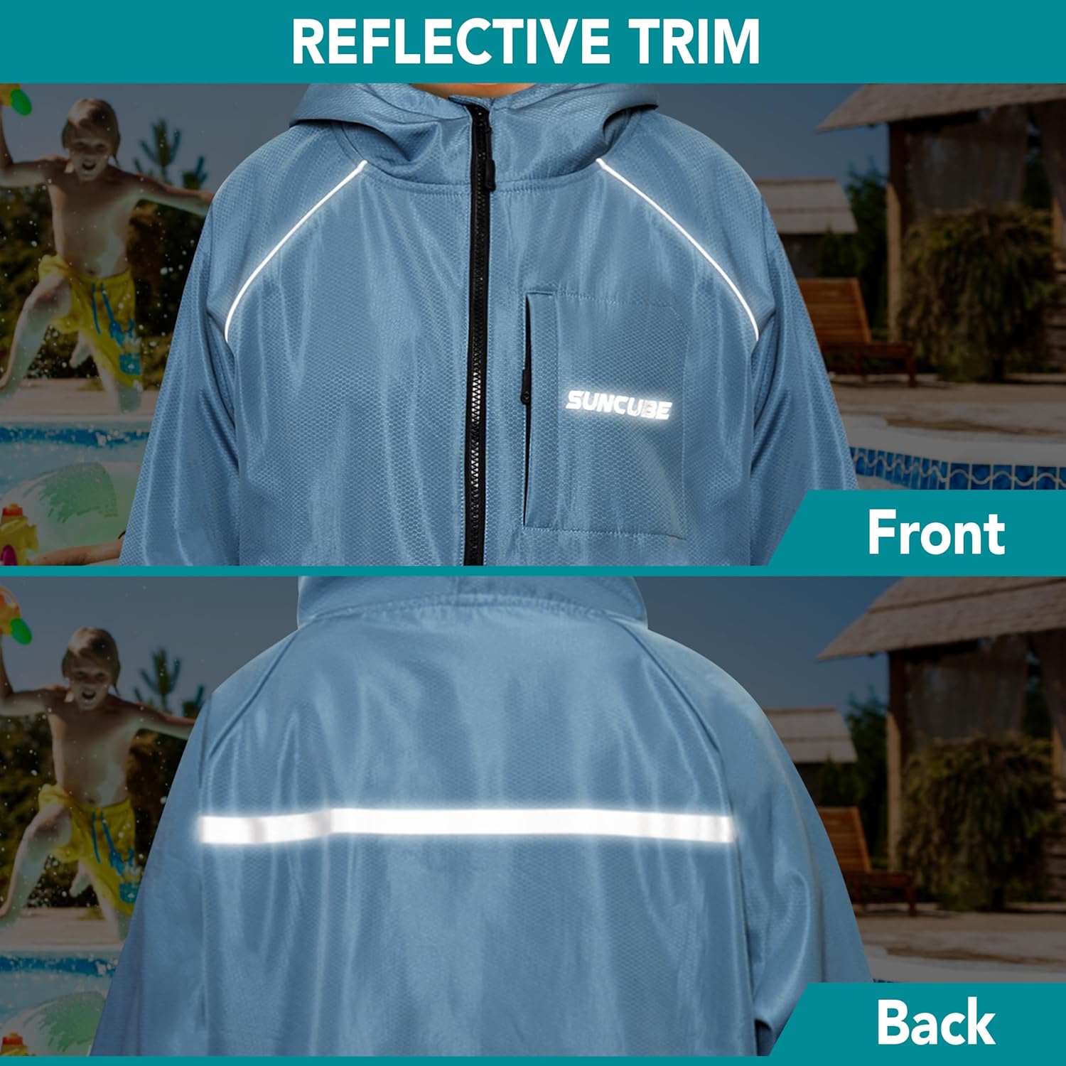 SUN CUBE Swim Parka Men Women, Unisex Hooded Changing Robe Water Resistant Fleece, Swimming Surfing Triathlon Water Sports - Image 7