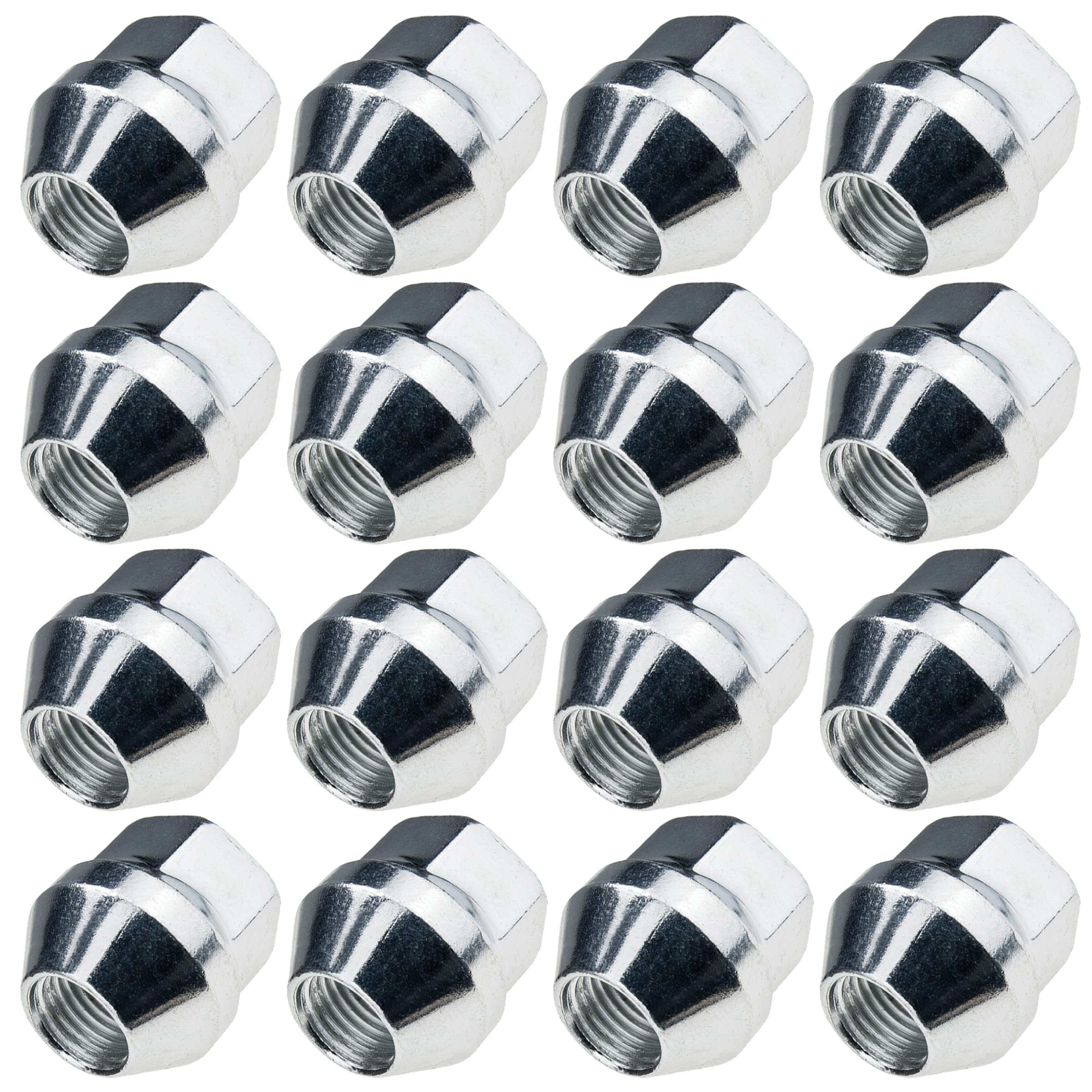 16 dadi per ruota M12 x 1,5 mm, zincati per cerchioni in alluminio SW21