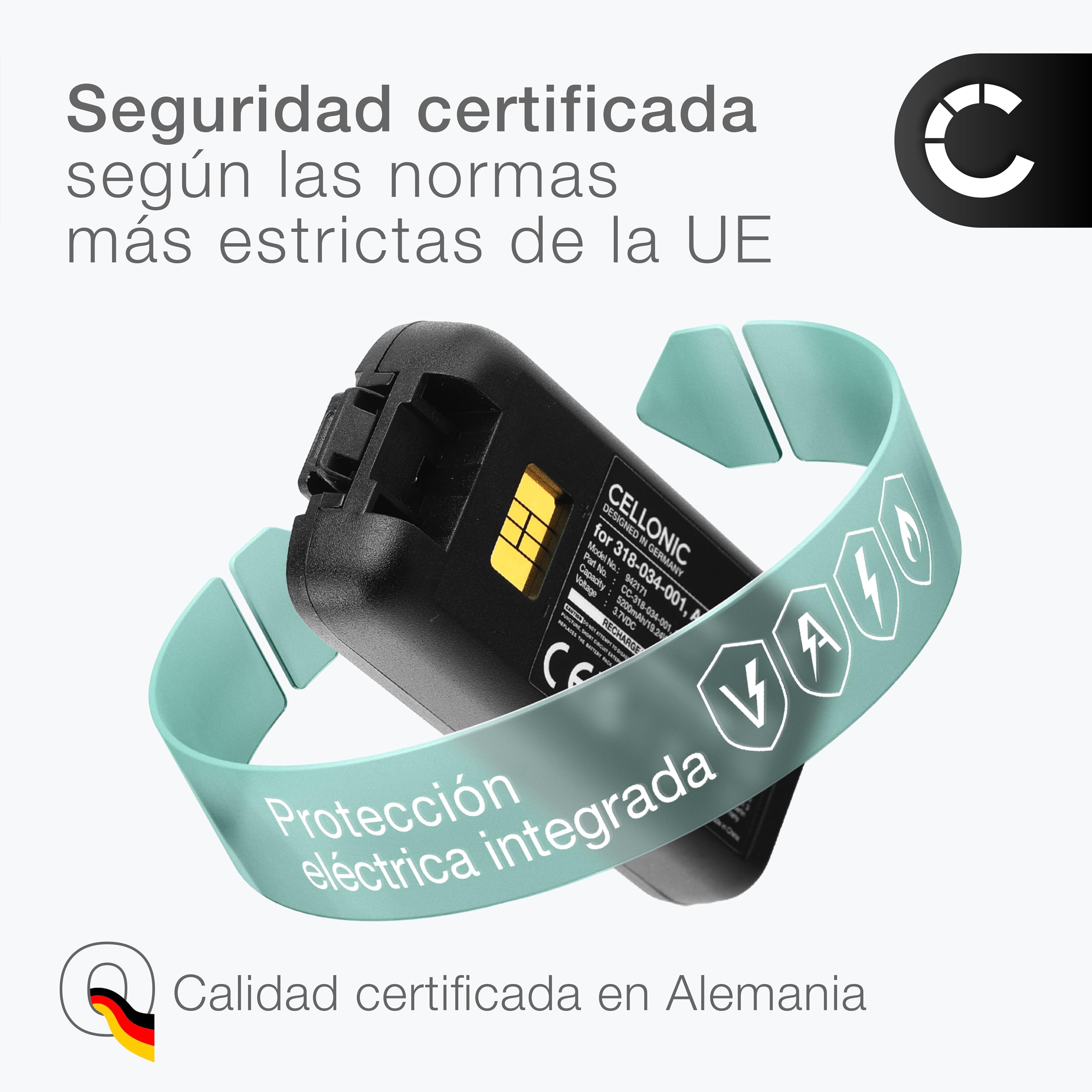 CELLONIC 1x Batería para Escáner códigos de Barras Compatible con Intermec CK3, CK3B, CK3X, AB17 - (5200mAh, 3.7V)