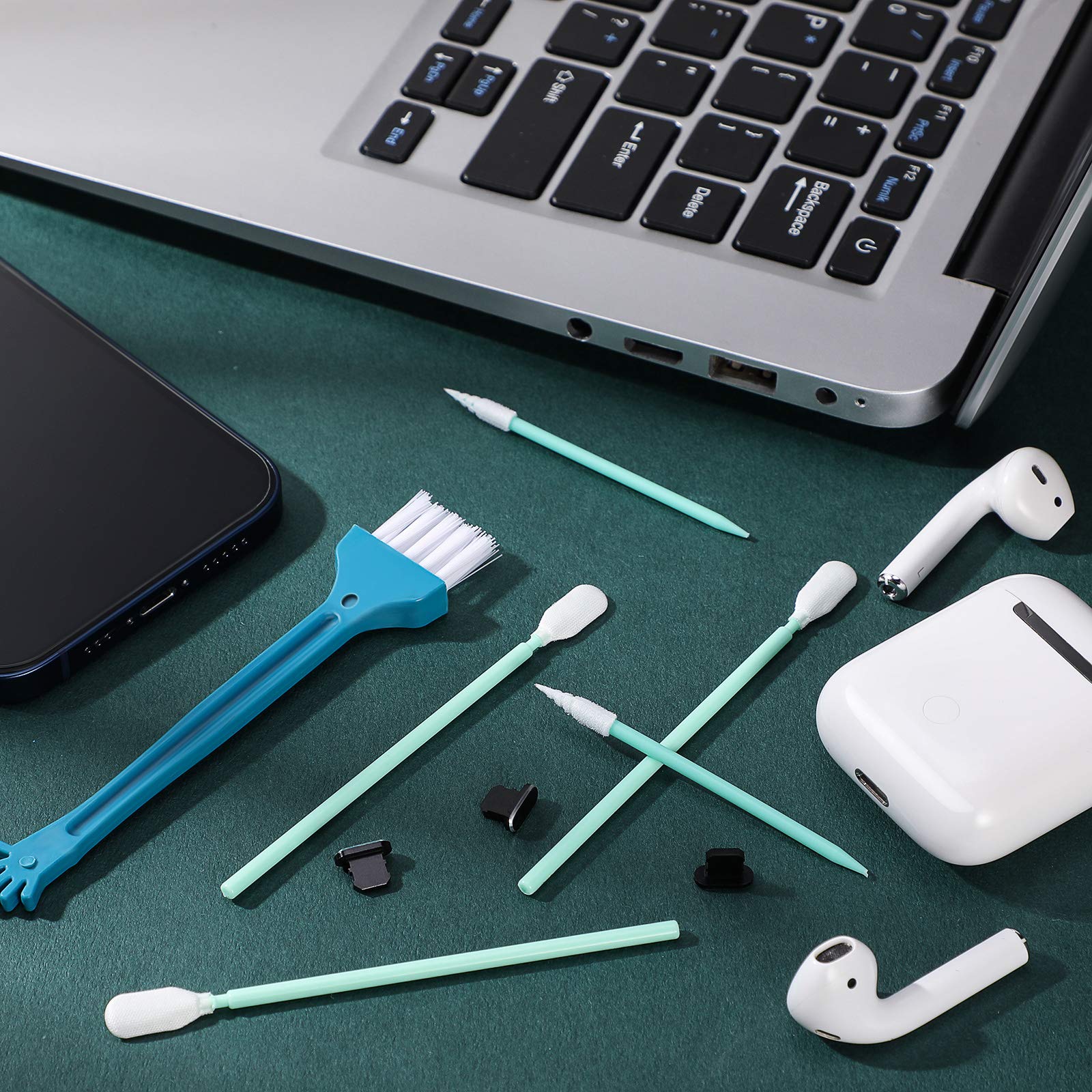 Kit Nettoyage Et Protection Contre La Poussière Pour IPhone - Bouchons Et Brosse Pour Haut-parleurs Et Port USB-C - 2