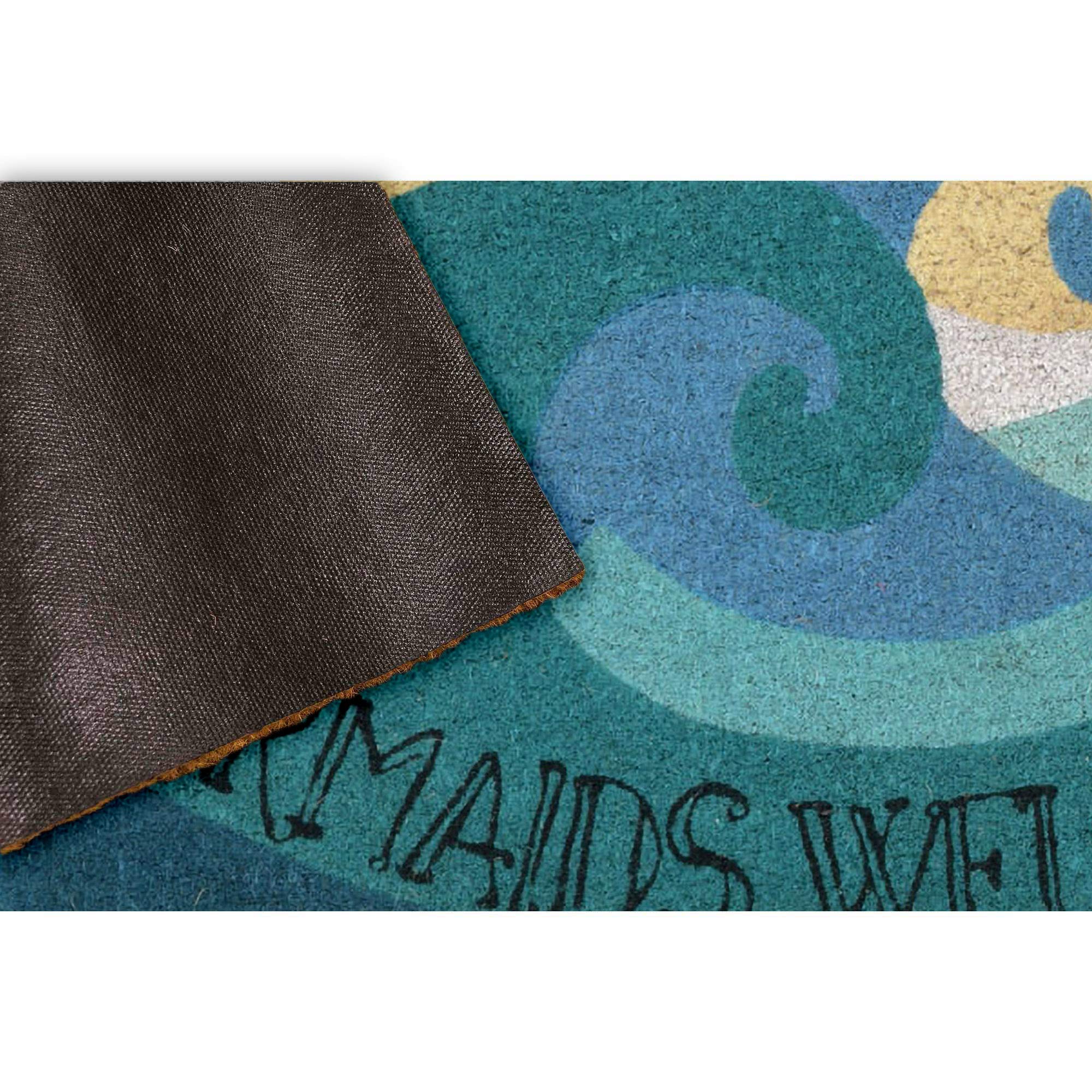 Liora?Manne?Natura Door Mat - Novelty Designs, Durable Natural Coir & Vinyl Back, Long Lasting Color, Foyers, Porches, Patios & Decks, Mermaids Welcome, 1'6" x 2'6"