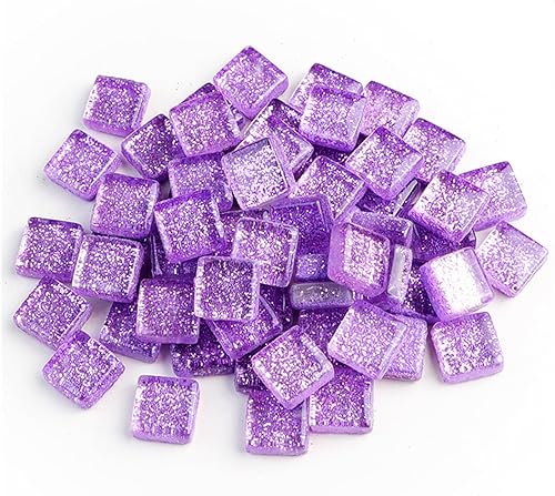 Azulejos de mosaico, azulejos de vidrio, piezas de vidrio de mosaico de cristal brillante cuadrado a granel para decoración del hogar o