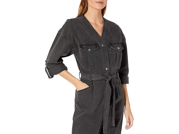 blank denim utility romper