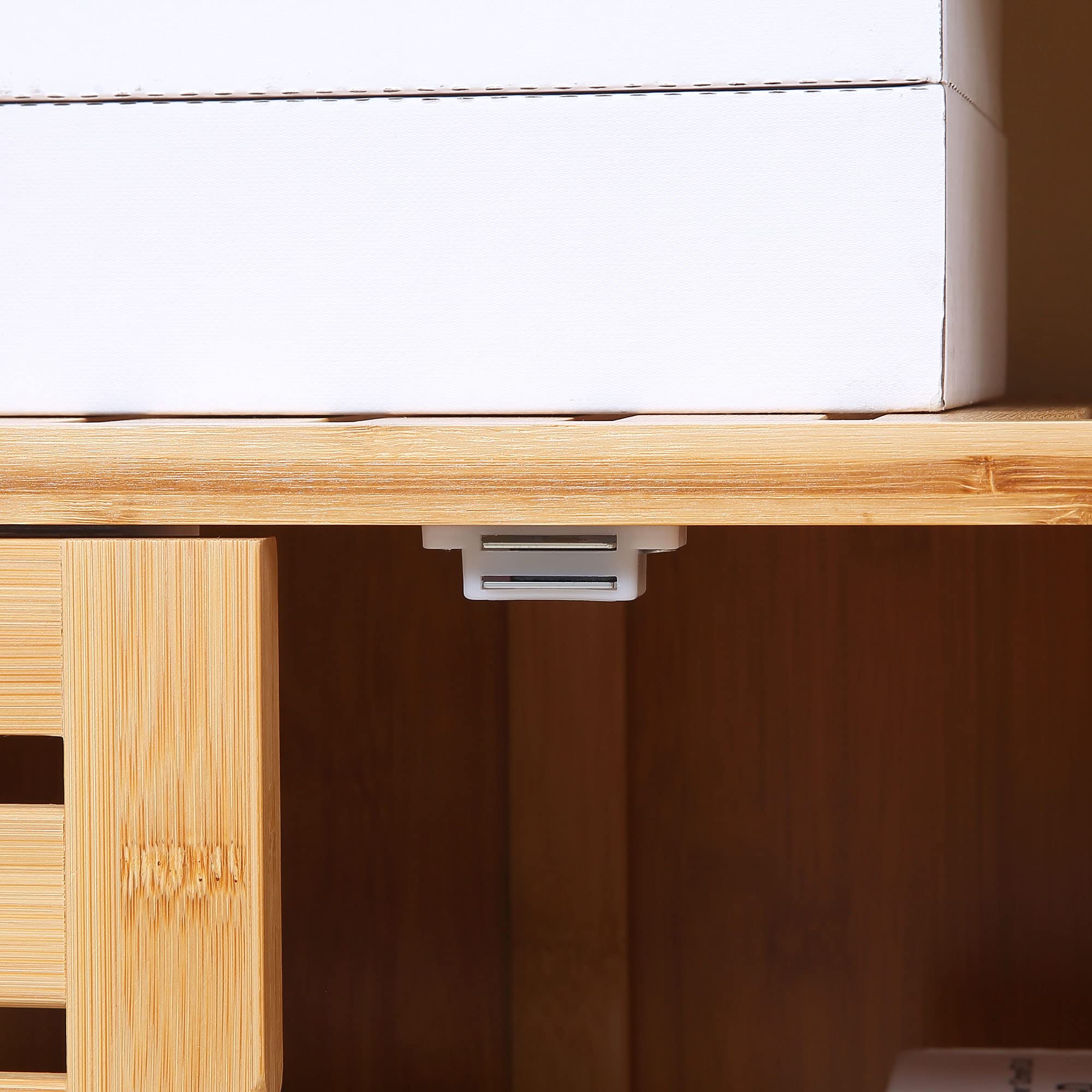 HOMCOM Buffet Meuble de Rangement Bois Bambou 3 Portes 100 x 35 x 82 cm | Étagères